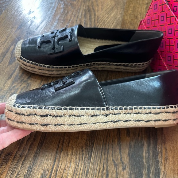 Tory Burch Black Espadrille Flats with Lace-Up Detail - Picture 2 of 6